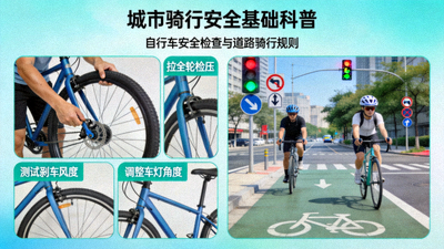 城市骑行安全基础科普短片封面 - 展示自行车安全检查与道路骑行规则