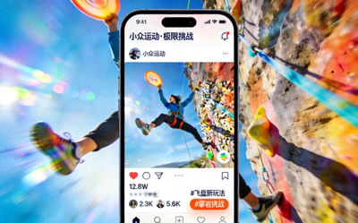社交媒体上关于小众运动的短视频内容截图，展示其强大的线上传播力与视觉吸引力