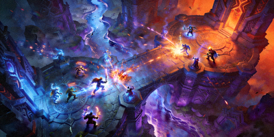 DOTA2 天辉与夜魇基地对峙全景，英雄在河道爆发团战